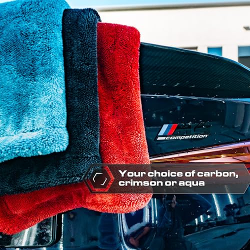 Blackline Microfiber Car Drying Towel 24"x36", 1300GSM Twisted Loop - color: Aqua