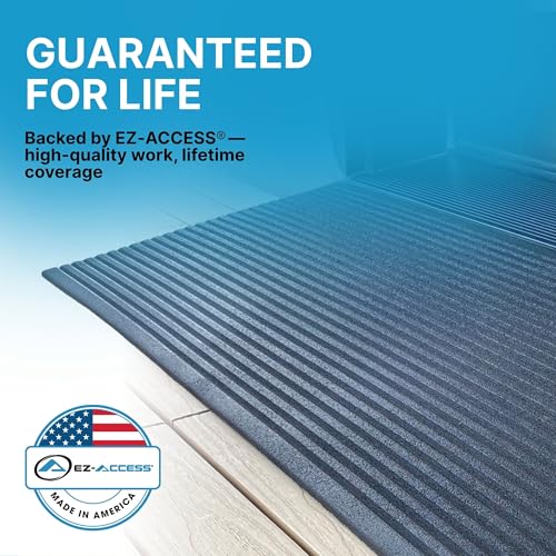 EZ-ACCESS Transitions Angled Entry Mat, Non-Slip Rubber Mat, Grey, 1 in - color: Grey, size: 1 Inch