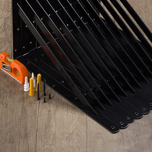 NEODROP 12-Pack 18 Inch Heavy Duty Shelf Brackets, Thicken Wall Bracket for Garage Floating Storage Shelves, Black Powder-Coated Steel - size: 18 Inch, style: 12 Pack