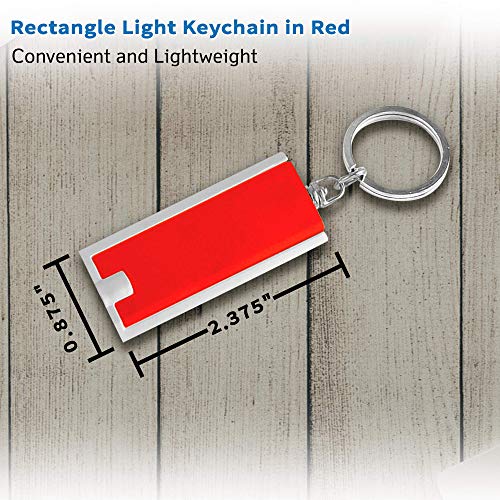 DISCOUNT PROMOS 10 Flashlight Keychains Pack - Rectangle, Plastic - Red - color: Red, size: 10 keychains
