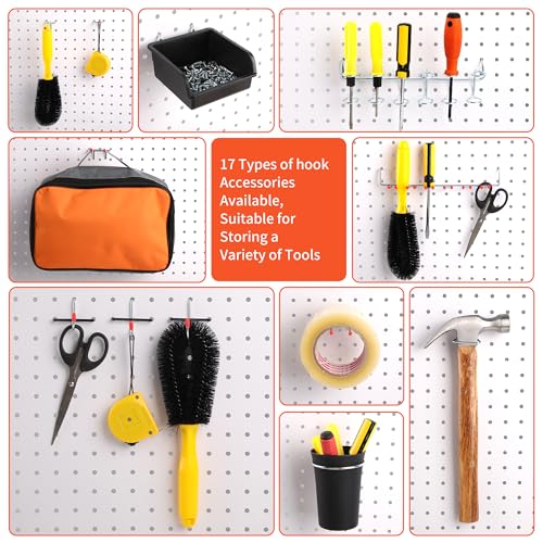 130PCS Pegboard Hooks Assortment - Peg board Hooks for Hanging Tools with Pegboard Bins & Cups,1/8-Inch Pegboard Wall Organizer - Ideal for Organizing in the Garage Kitchen Workbench Craft Room - style: 130 Pcs