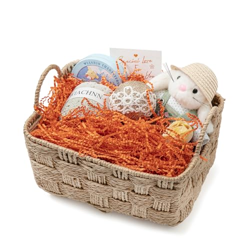 Mefleet 1 LB Crinkle Paper Filler Orange Shredded Paper for Gift Box Basket - color: Orange