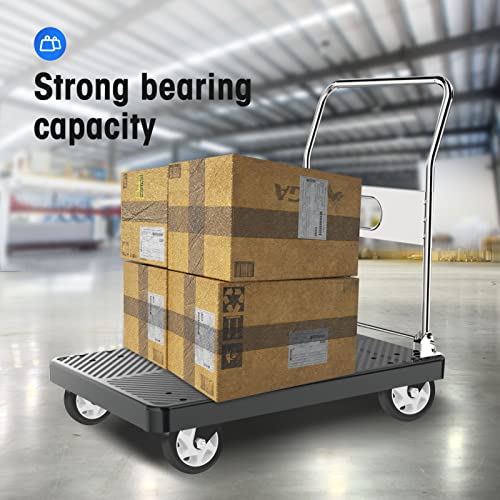 5" Swivel Plate Casters, 1400Lbs Capacity with Brake - color: Black, size: 5 Inch