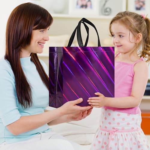 cabzymx Non Woven Reusable Gift Bags Bulk 16 Pack - Sturdy Gift Bags with Handles for Events & Parties - Eco Friendly Goodie Bags (Purple 12.6" L x 4.7" W x 11" H) - color: Purple-16 PACK, size: 1 Count (Pack of 16)