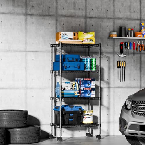 DUMOS 4-Tier Metal Storage Shelves, Shelving Unit, Storage Rack, 23.2" W - size: 4 Tiers-47"H