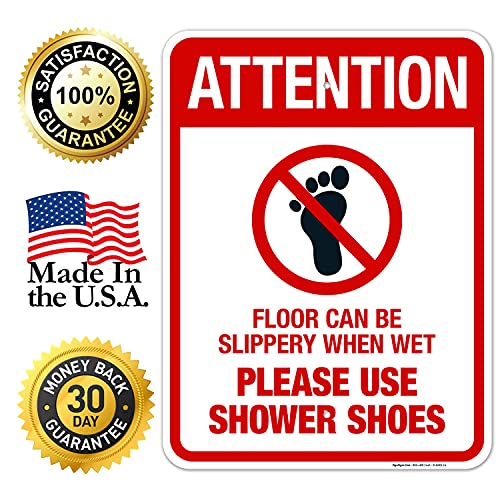 Floor Can Be Slippery When Wet Sign, - size: 18x24
