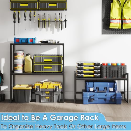 150 LBS Expandable Storage Shelves, Adjustable Metal Shelving Unit Rack - size: 1 Tier๏ผ11.8"D x 28.8"W x 16"H