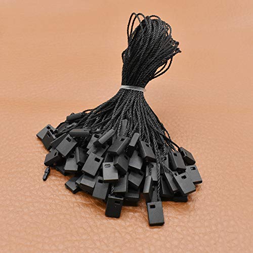 7 Inch Hang String Tag Fasteners Nylon Snap Lock Pin Loop Fastener Hook Ties 1000Pcs (Black)