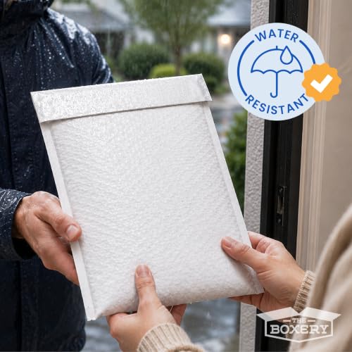 The Boxery 9.5x14.5" #4 Poly Bubble Mailers 100 Pack, Padded Envelopes, Self Seal, Waterproof Shipping Bags for Shipping & Packaging - size: #4 9.5x14.5'' (100)