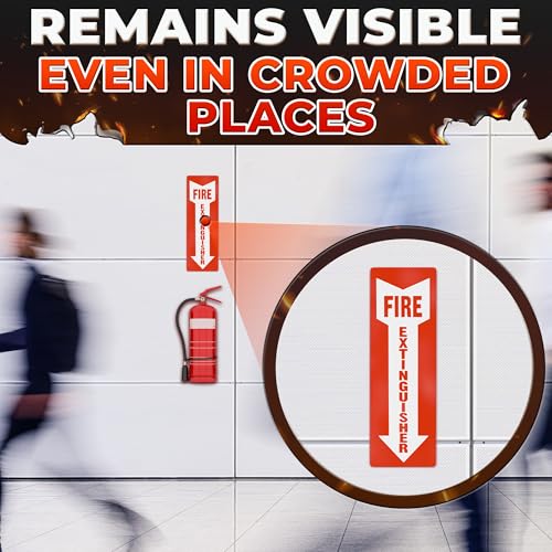 24 Pack Fire Extinguisher Stickers, 4 x 11.8 Inch Vinyl Signs (Red) - color: 24pcs Red Fire Extinguisher Sticker