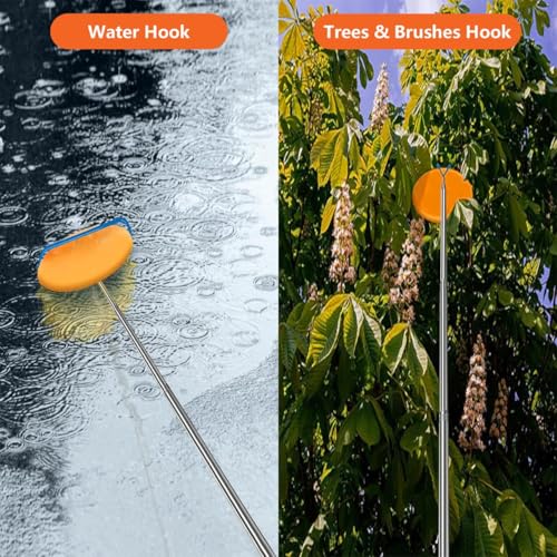 DF 4-in-1 Disc Golf Retriever Pole - 16-ft Telescopic Stainless Steel, Disc Golf Disc Retriever with Hooks Suction-Cup Carry Bag - Disc Golf Accessories for Water Trees Bushes. - size: 16 FT