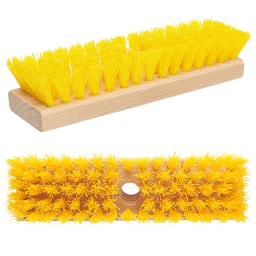 Deck Scrub Brush Head 7.87" - Heavy Duty Concrete & Wooden Deck Scrub Brush with Hard Nylon Bristles (Pack of 2) - size: 7.87" (Pack of 2)