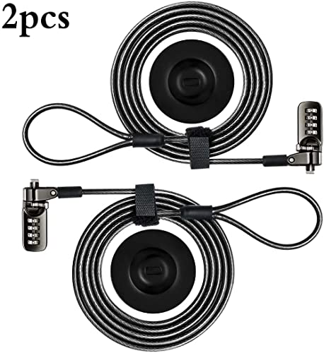 Laptop Cable Lock 4 Digital Combination Lock Security Computer Cable Lock Anti Theft Combination Lock Compatible for Tablet Laptop (2 Packs) - size: 2 Packs