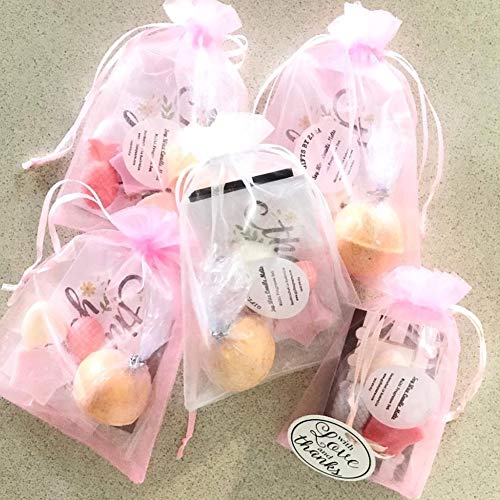 G2PLUS 100PCS Pink Organza Bags, 4x6 in Sheer Mesh Drawstring Bag - color: Pink B