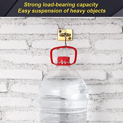 Shimeyao 2 Pcs Large Loop Wall Plate Circle Hook for Rope Barrier, Gold
