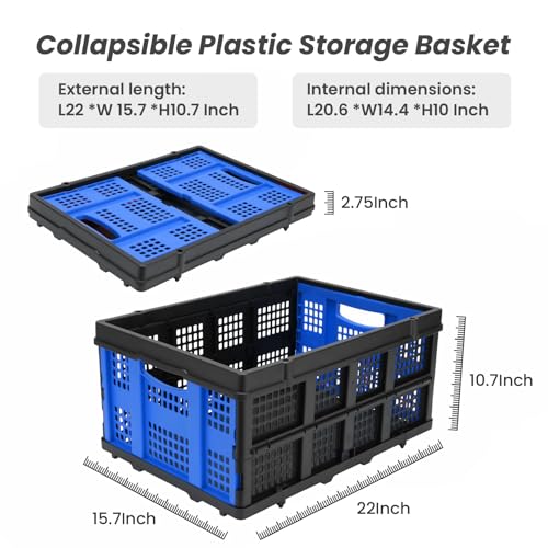 330lbs Hand Truck with Folding Basket, 2-in-1 Aluminum Foldable Dolly Cart - color: Blue2