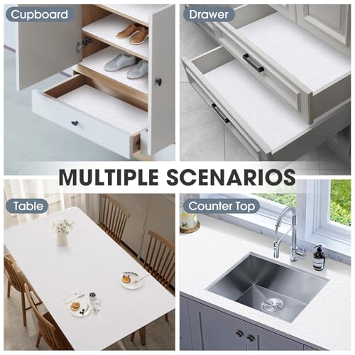 Drawer and Shelf Liner for Kitchen Cabinets, White, 10IN X 20FT - color: White, size: 10"W x 236"L