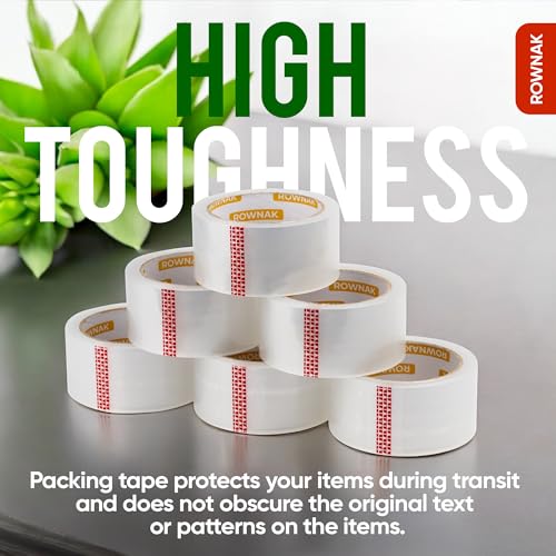 Clear Packing Tape 12 Rolls - Heavy Duty Packaging Tape 3.2mil Thick, 2.0 in. Wide x 60 Yards - Strong Adhesive, Silent, Reliable Package Tape for Home Office Shipping Moving Sealing - size: 12rolls/ 3.2mil/ 60yard