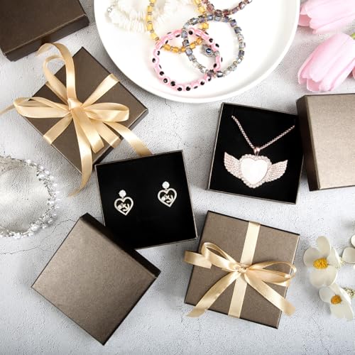 Tenceur 100 Pcs Jewelry Gift Boxes Jewerly Box - color: Dark Brown, size: 1 Count (Pack of 100)