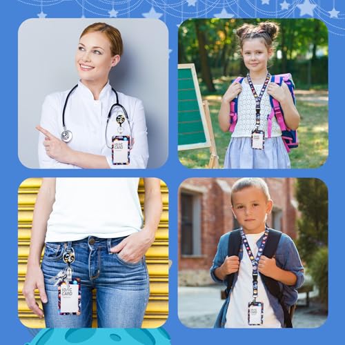Lanyard with Card Holder, Retractable Badge Reel with Belt Clip for Id Badge Holder Keys Cute Space Planets Astronauts Neck Key Lanyard Detachable for Kids Women Nurses Teacher Student School Supplies - style: Space