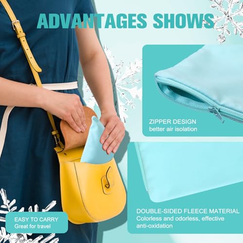Sanwuta 8 Anti Tarnish Bags,5.9 x 5.9 Inch,Lake Blue - color: Lake Blue, size: 5.9 x 5.9 Inch