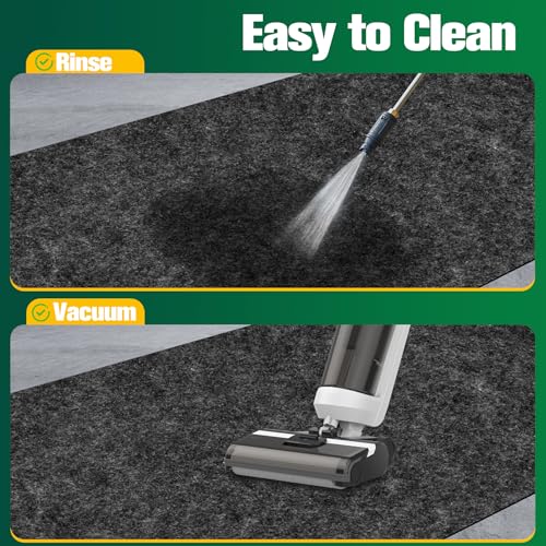 ToLanbbt Garage Floor Mat 60" x 36" - Oil Spill Mat for Under Car Driveway Oil Drip Pad with 8P Tapes, Waterproof Backing, Leak Absorbent, Reusable, Washable, Protect Garage Floor (1P, Dark Gray) - size: 5'x3'