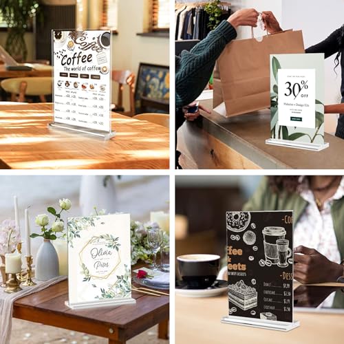 8.5x11 Acrylic Sign Holder 3 Pack Vertical Clear Table Menu Signs Holder, - size: Vertical 3 Pack 8.5x11''