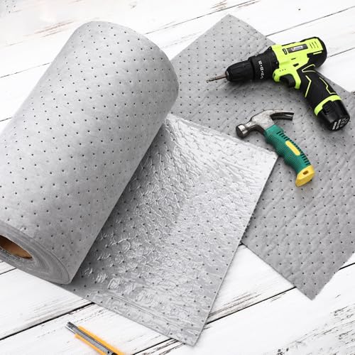 LemonRoad 15" x49 ft Oil Absorbent Pads Adhesive Backed Heavy Duty Mats