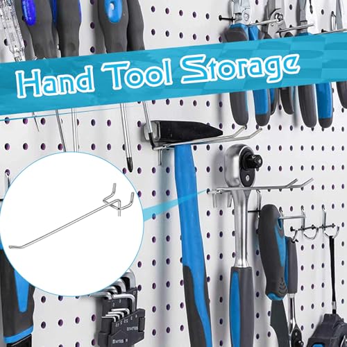 100 Pack 6 Inch Pegboard Hooks, Metal Shelving Hooks Organizer, L-Shape Design, Rust Resistant, for Garage Tools Storage