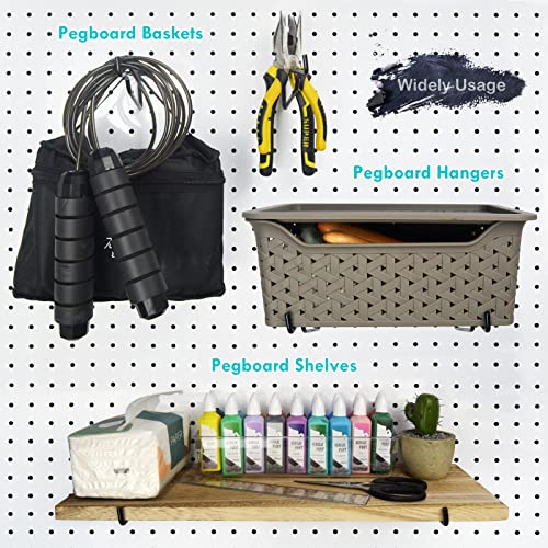 Pegboard Shelf Hooks 4Pack Metal Brackets, Peg Board Accessories(Black, 6") - color: Black, size: 6 Inch