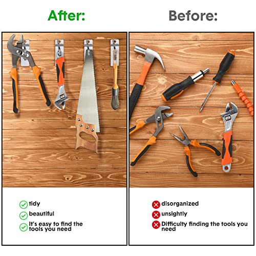 Ferraycle 24 Pack Heavy Duty Slatwall Hooks 4/6/8 Inch Slat Wall Hooks Slatwall Accessories Metal Wall Panel Hangers for Garage Organization Retail Display Shelves Tools and Equipment Hanging(Silver) - color: Silver