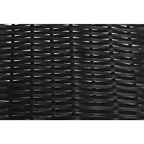 HUBERT Wicker Look Tapered Storage Basket, Rectangular Black - 11 1/2"L x 24"D x 1 1/2" to 7"H - color: Black, size: 11.5"Lx24"Dx1.5-7"H
