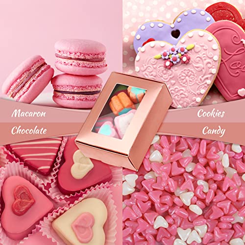 Zonon Mini Kraft Soap Boxes with Window Homemade, Rose Gold, 30 Pcs - color: Rose Gold