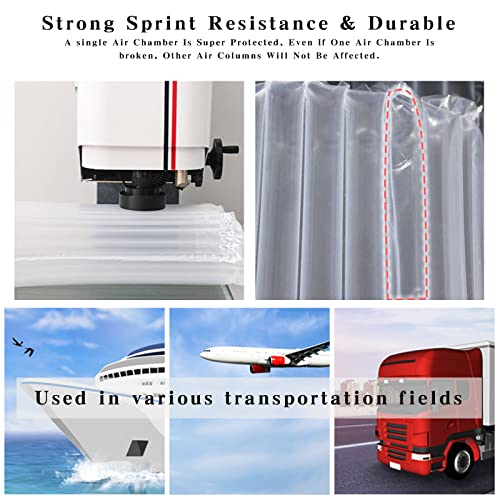 Inflatable Bubble Wrap Roll,12 inch x165 Feet, Inflatable Air Pillow Column Wrap for Packaging Moving Shipping Delivering,Inflatable Air Column Bubble Bag Wine Bottle Protector with Free Pump - size: 12inch * 131ft