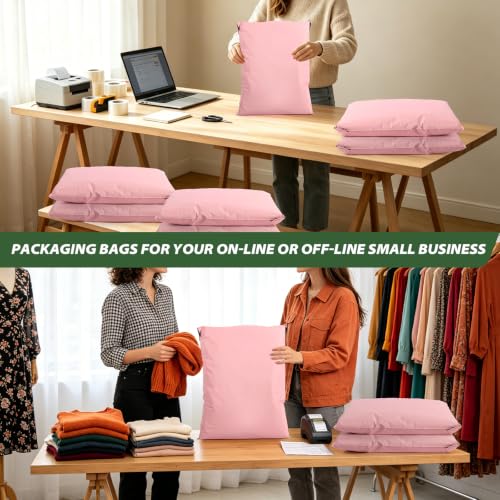 10Pack Thick Large Poly Mailers Bags 19x24 for Clothes and Small Bussiness - color: Pink, size: 10 Pack-19x24