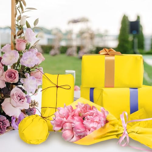 120 Sheets 14 x 20 Inch Yellow Tissue Paper for Gift Bag Wrapping - color: Yellow