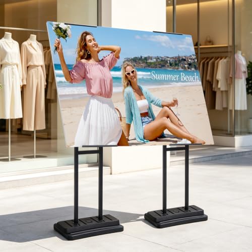 Water Fillable Poster & Board Stand, Adjustable Height Floor Sign Holder