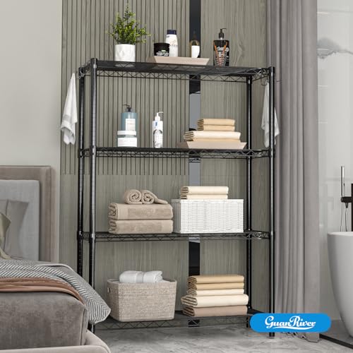 Guan River 4-Shelf Adjustable Metal Wire Shelving,Black,36"L x 14"W x 54"H - color: Black, size: 36"L x 14"W x 54"H