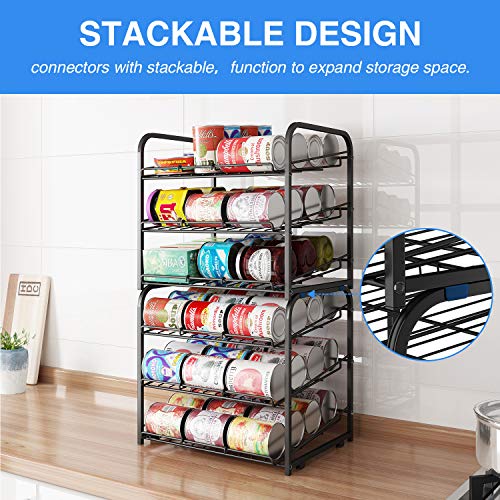 Can Rack Organizer,3 Tier Stackable Can Storage Dispenser,Black - color: Black