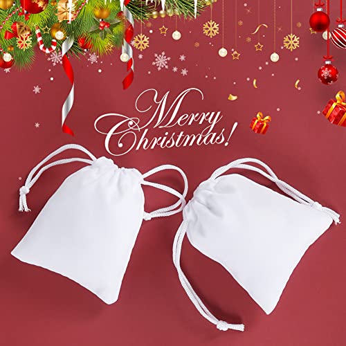 Shintop 10Pcs 3x4 Inch Velvet Drawstring Gift Bags for Wedding - color: White, size: 1 Count (Pack of 10)
