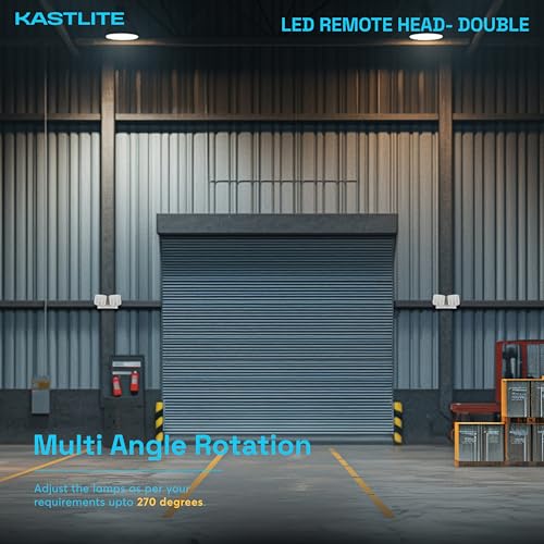 KASTLITE 2.4-Watt Indoor Adjustable Double Head Integrated LED White Emergency Remote Head, 200 Lumens | Requires Compatible Emergency Unit, 120/277V Compatible - size: 2 HEADS | INDOOR | 2.4W
