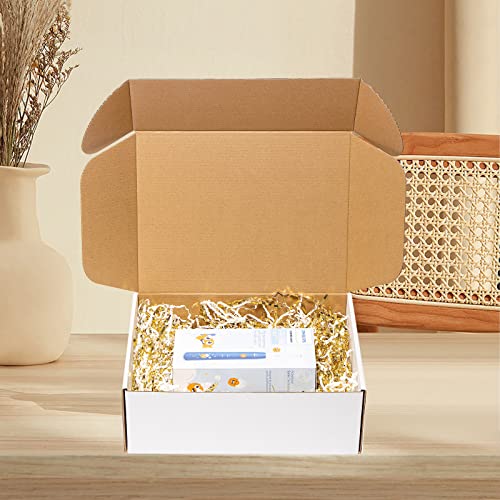 Wowxyz Shipping Boxes 12x9x4" 25 Pack White Corrugated Cardboard Mailer - size: 12x9x4"