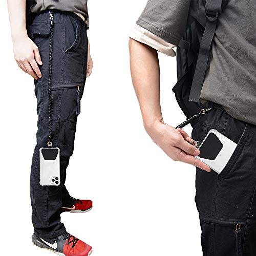 Doormoon Phone Tether Anti Theft, Phone Lanyard With Heavy Duty Carabiner - color: Black