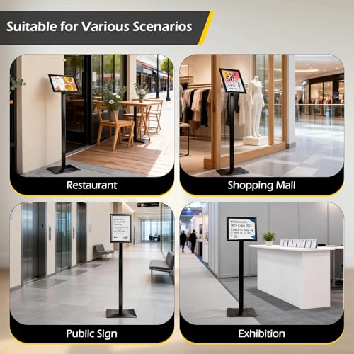 Dyna-Living Sign Holder Stand 8.5 x 11 Inch Sign Stands for Display, 1 Pack Heavy-duty Pedestal Sign Holder, Adjustable Floor Standing Signs Holders, Poster Holders Stand for A4 Advertising - size: 8.5'' x 11''-1 Pack