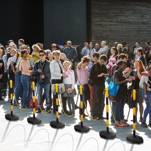 Konohan 6 Sets 34 Inch Delineator Post Parking Cone Barrier,Yellow,Black - color: Yellow,Black