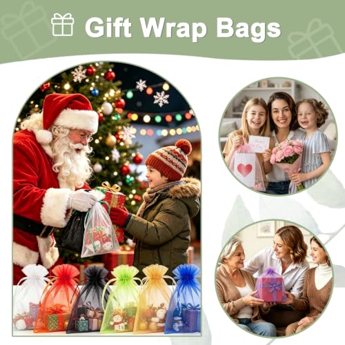 Kelfuoya 50Pcs Organza Drawstring Pouches, Orange 4"×6" Sheer Gift Bags - color: Orange-4"x6"