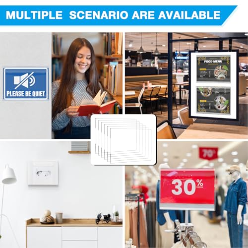 6 Pack Acrylic Wall Sign Holder, 6"x4" Horizontal Wall Mount Clear Plastic Sign Holders with Double-Sided Tape, Wall Sign Memo Document Menu Holder for Office, Home, Store, Restaurant - size: 6"x4"