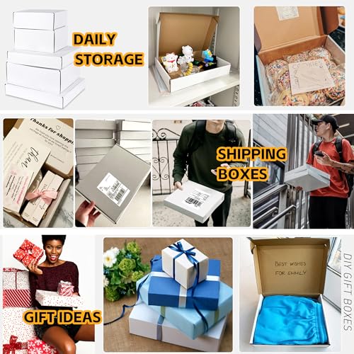 9x6x4 inch Small Shipping Boxes Set of 25, White Corrugated Cardboard Box Literature Mailer for Mailing Packing Moving and Storage - size: 9 x 6 x 4 Inch (Pack of 25)