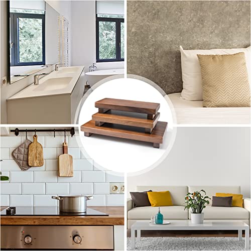 Wood Riser For Display Walnut Wood Pedestal Stand, farmhouse decor Soap Tray, Displays Your Plant Bottles Candles for Your Home Kitchen (Large, 12 x 7.1 x1.57Inch) - size: Large &12*7.1*1.57‘’