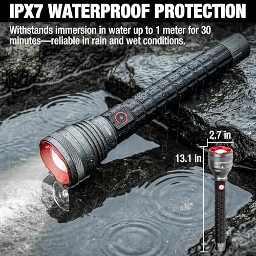 Arrow Rechargeable IPX7 Flashlights 12000 Lumens with 6 Lighting Modes